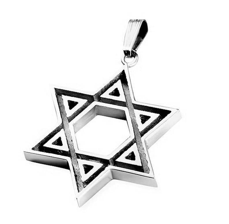Collana con ciondolo a forma di stella di David in argento ebraico - Gioielli con ciondolo a forma di stella ebraica - Italia Collana con ciondolo a forma di stella di David in argento ebraico - Gioielli con ciondolo a forma di stella ebraica - Italia